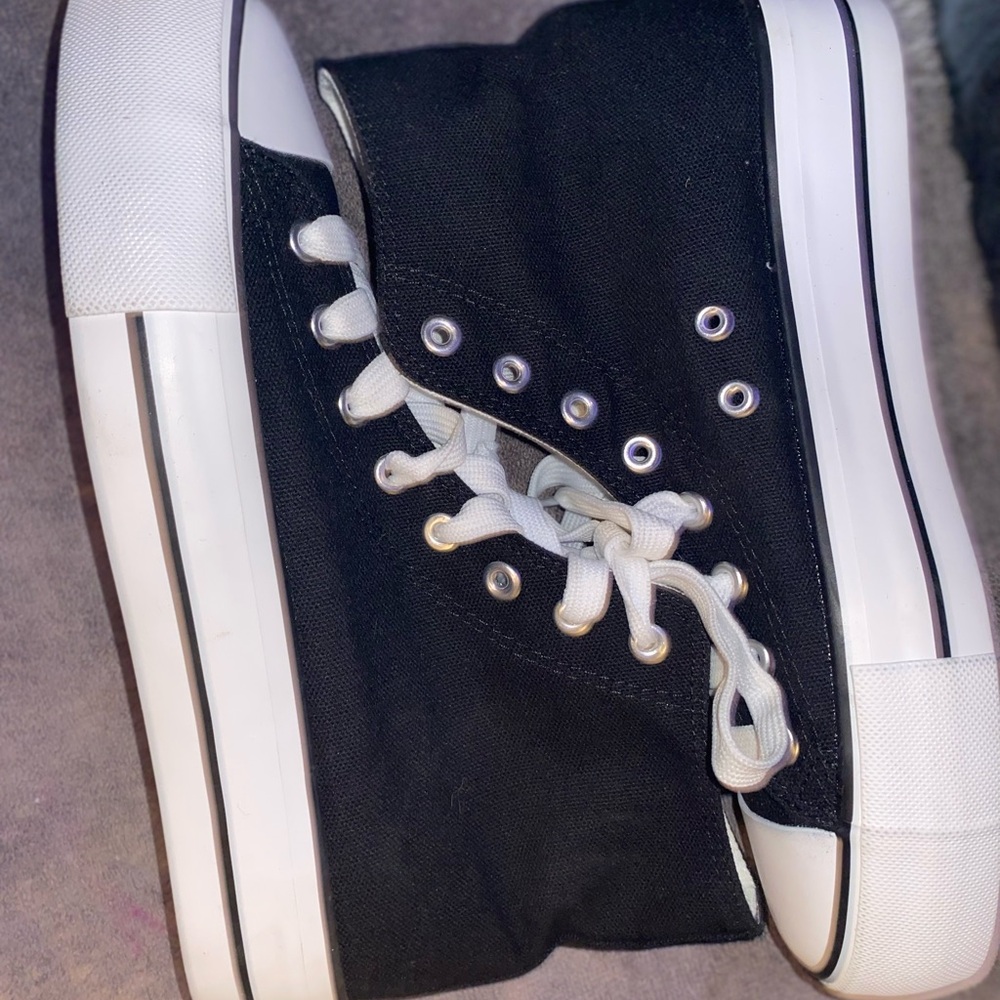 Black and White High-Top Sneakers